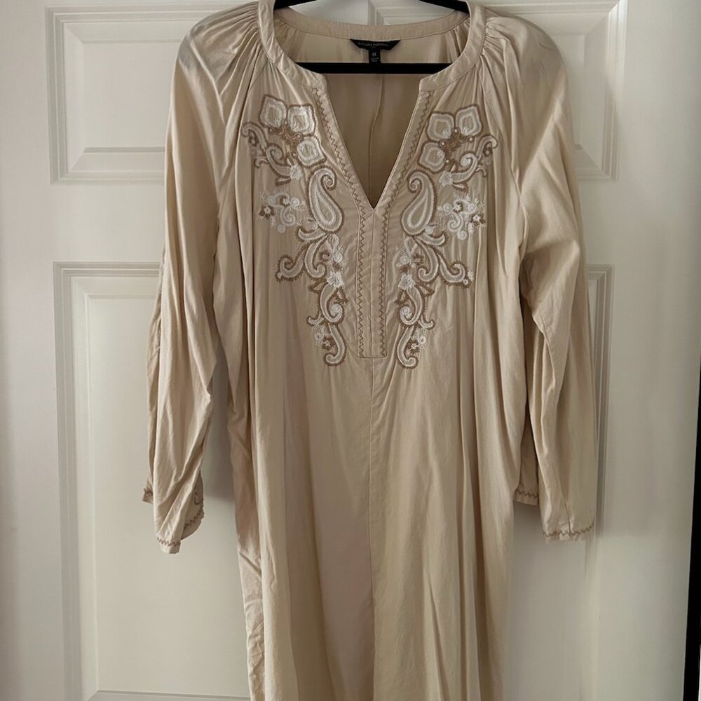 Banana Republic Cream Embroidered Mini Dress - Sz. M